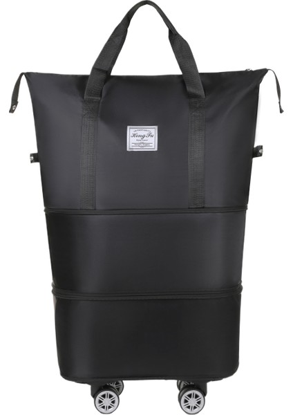 Tekerlekli Büyük Kapasiteli Seyahat Çantası Islak ve Kuru Çıkarılabilir Katlanabilir Unisex (Yurt Dışından)