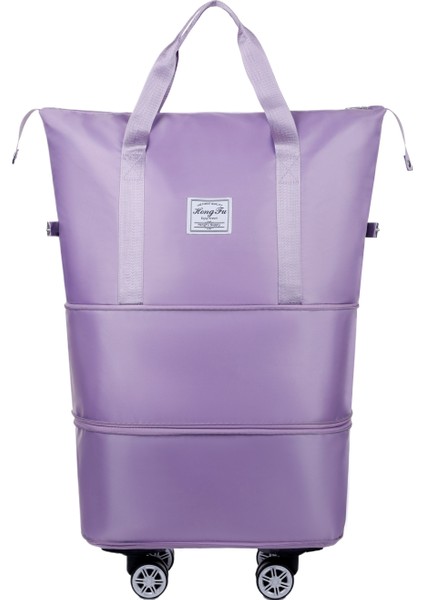 Tekerlekli Büyük Kapasiteli Seyahat Çantası Islak ve Kuru Çıkarılabilir Katlanabilir Unisex (Yurt Dışından)