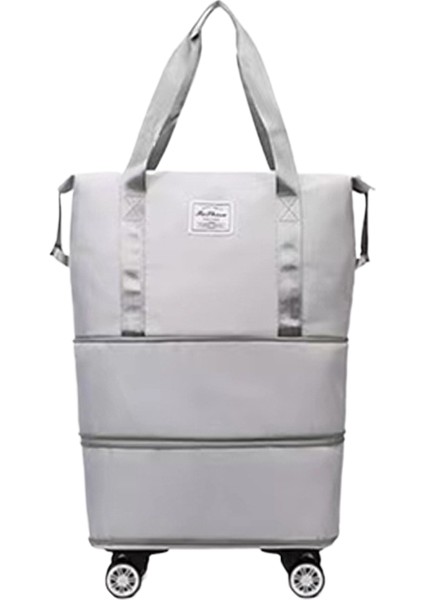 Tekerlekli Büyük Kapasiteli Seyahat Çantası Islak ve Kuru Çıkarılabilir Katlanabilir Unisex (Yurt Dışından)