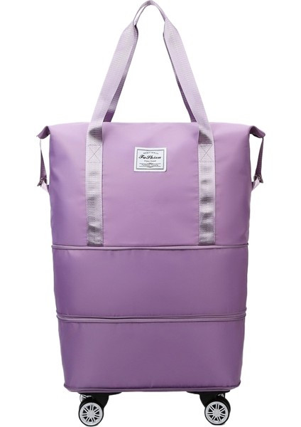 Tekerlekli Büyük Kapasiteli Seyahat Çantası Islak ve Kuru Çıkarılabilir Katlanabilir Unisex (Yurt Dışından)