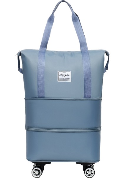 Tekerlekli Büyük Kapasiteli Seyahat Çantası Islak ve Kuru Çıkarılabilir Katlanabilir Unisex (Yurt Dışından)