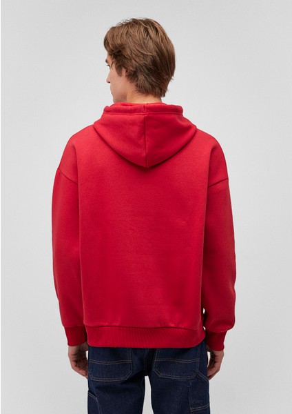 Mavi Logo Baskılı Kapüşonlu Kırmızı Sweatshirt 067149-70464