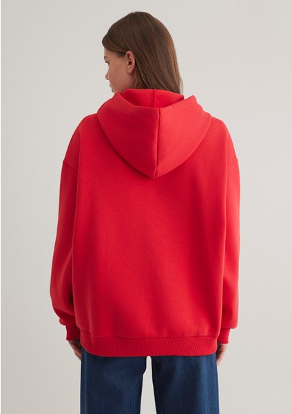 Mavi Logo Baskılı Kapüşonlu Kırmızı Sweatshirt 1600361-82054 fırsatları