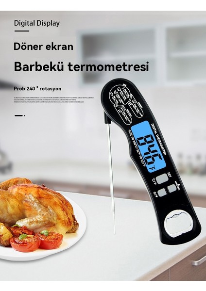 Ev Mutfağı Çok Fonksiyonlu Dijital Ekran Gıda Katlama Termometresi (Yurt Dışından)