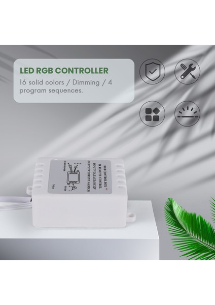 LED Rgb Kontrol Cihazı Kontrolü Ir Fb 24 Tuş Beyaz 12V (Yurt Dışından)