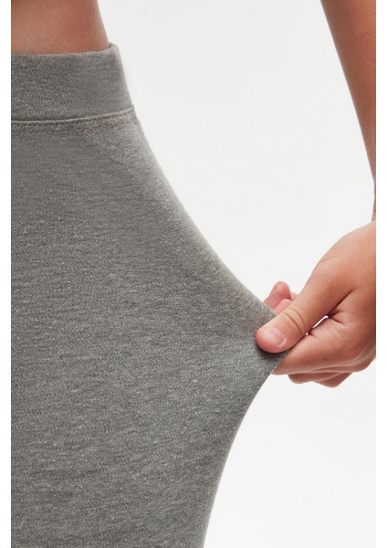 Buz Gri Basic Kız Çocuk Yazlık Tayt modelleri