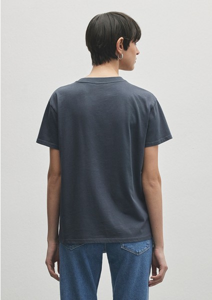 Biskilet Yaka Lacivert Basic Tişört 1600955-70726 modelleri