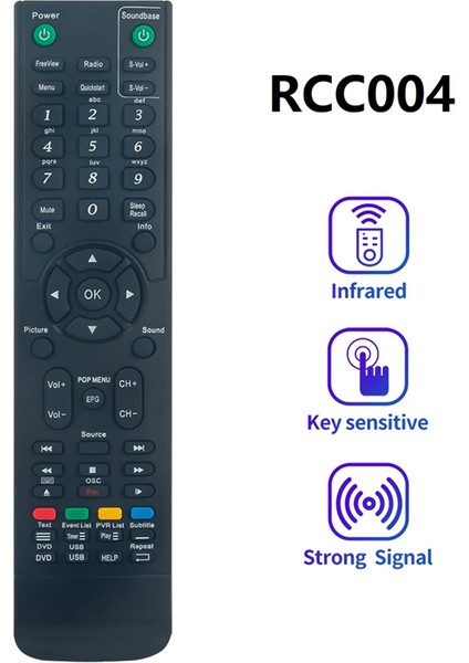 RCC004 Cello DVD Tv Için Yedek Uzaktan Kumanda C37115F C32100F C2420S ZS0242 C32100F C32100DVB (Yurt Dışından)