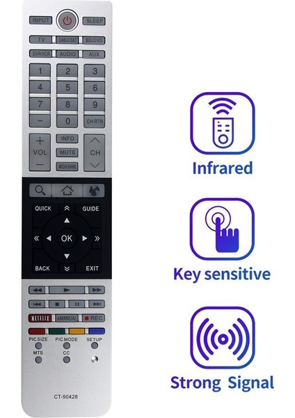 CT-90428 Toshiba Tv Için Uzaktan Kumandayı Değiştirin 39L4300UM 39L4300U 58L4300U 32L4300U 65L7300U 50L4300U 50L7300U 58L7300U (Yurt Dışından) modelleri