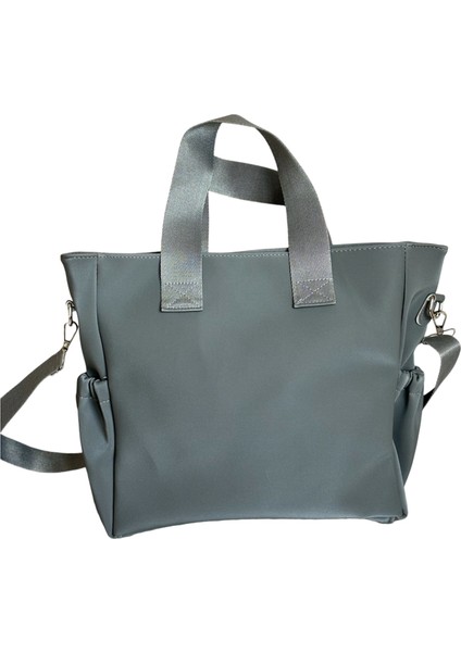 Kadın Gri Çok Gözlü Anne Bebek Çantası ve Tablet İçin El ve Omuz Çantası modelleri