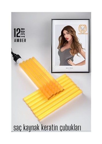Nano Keratin Kaynak Çubukları 12 Adet Amber Absolute