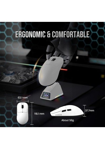 AJ159 Apex 42000 Dpı Manyetik Şarj Istasyonu-Tft Ekranlı Mouse-Paw 3950 Sensör-8k Dongle fiyatları