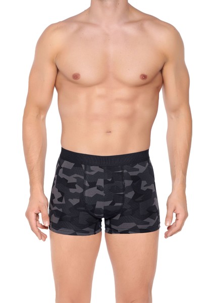 Erkek Lycralı Boxer Desenli