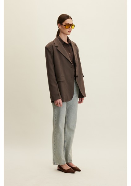 Klasik Kesim Blazer Ceket Vizon