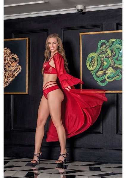 Transparan Maxi̇ Boy Sabahlik Bordo (11650) modelleri