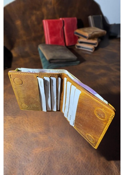 Hakiki Gerçek Deri Cüzdan Para Koyma Bölmeli Kartlık ve Mıknatıs Kapama - Unisex fırsatları