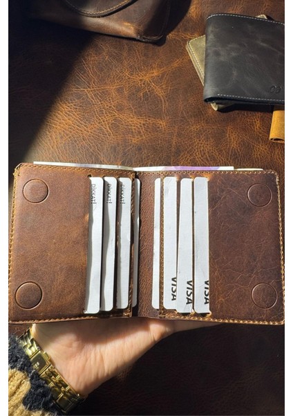 Hakiki Gerçek Deri Cüzdan Para Koyma Bölmeli Kartlık ve Mıknatıs Kapama - Unisex fiyatları