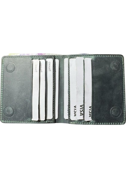 Hakiki Gerçek Deri Cüzdan Para Koyma Bölmeli Kartlık ve Mıknatıs Kapama - Unisex