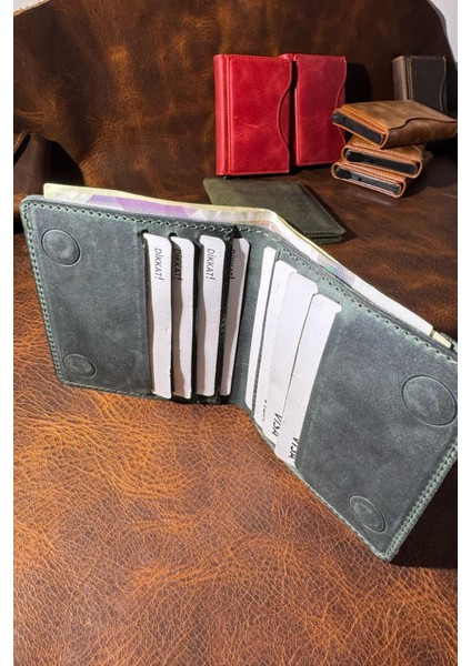 Hakiki Gerçek Deri Cüzdan Para Koyma Bölmeli Kartlık ve Mıknatıs Kapama - Unisex fırsatları