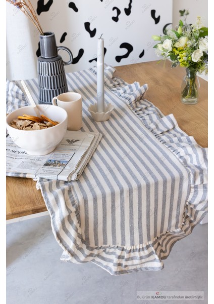 40 x 125 cm Vintage Fırfırlı Keten Pamuklu Amerikan Runneri,amerikan Servis fiyatları