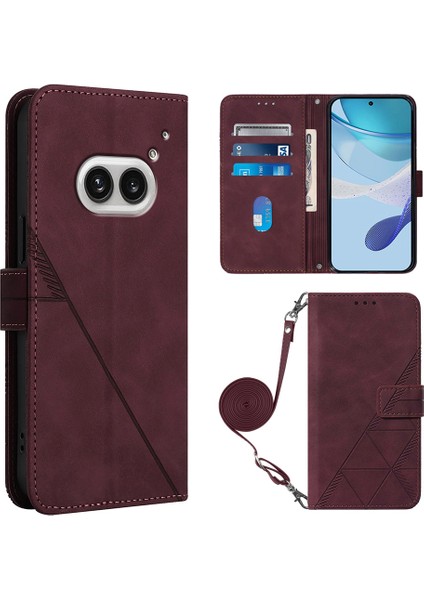 Nothing Telefon (2A) Plus/telefon (2A) Omuz Askılı Cüzdan Standlı Telefon Kılıfı-Siyahımsı Yeşil (Yurt Dışından)