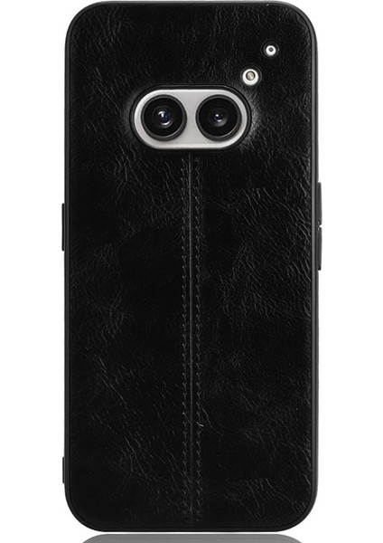 Nothing Telefon (2A) Plus/telefon (2A) Cep Telefonu Kılıfı Sığır Derisi Dokulu Şok Emici Koruma Kapağı-Siyah (Yurt Dışından)