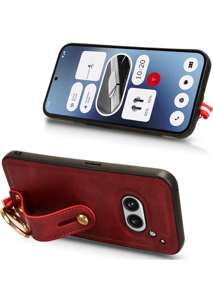 For Nothing Telefon (2A) Plus/telefon (2A) Kılıf Pu Deri+Pc+Tpu Darbeye Dayanıklı Şişe Açacağı Bel Bantlı Telefon Kılıfı-Kırmızı (Yurt Dışından) fırsatları
