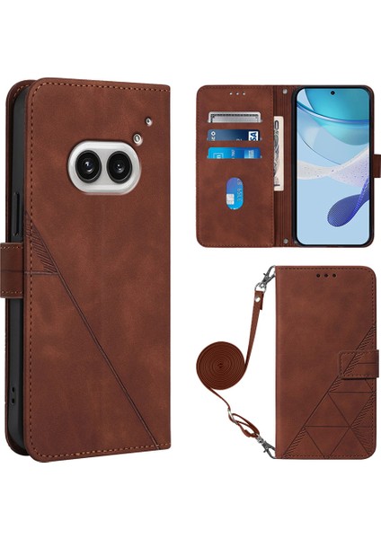 Nothing Telefon (2A) Plus/telefon (2A) Omuz Askılı Cüzdan Standlı Telefon Kılıfı-Siyahımsı Yeşil (Yurt Dışından)