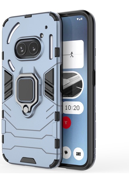 Nothing Telefon (2A) Plus/telefon (2A) Kılıfı Pc+Tpu Düşmeye Dayanıklı Kickstand Cep Telefonu Kabuğu-Siyah (Yurt Dışından)