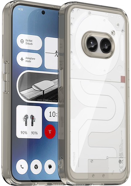 Nothing Telefon (2A) Plus/telefon (2A) Kılıfı Düşmeye Dayanıklı Tpu Çerçeve Şeffaf Akrilik Koruyucu Kabuk-Şeffaf Gri (Yurt Dışından)