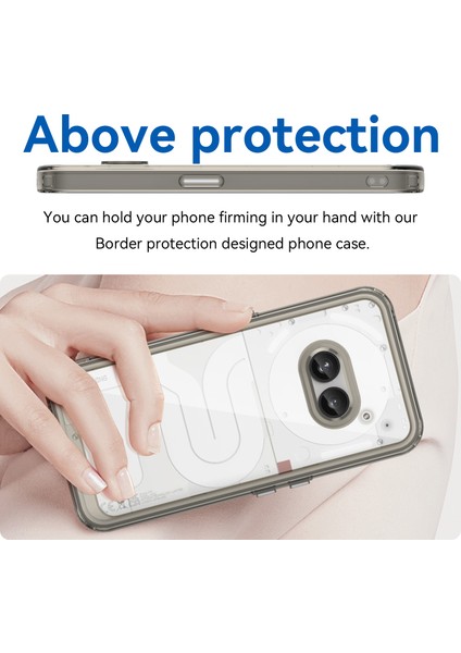 Nothing Telefon (2A) Plus/telefon (2A) Kılıfı Düşmeye Dayanıklı Tpu Çerçeve Şeffaf Akrilik Koruyucu Kabuk-Şeffaf Gri (Yurt Dışından) fırsatları