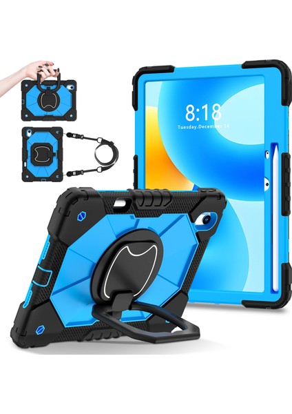 Huawei Matepad Air 11.5 INÇ(2023)/MATEPAD 11.5 Kickstand Kılıf Silikon + Pc Tablet Kapağı-Siyah/mavi (Yurt Dışından)