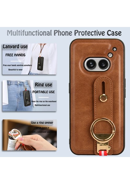 For Nothing Telefon (2A) Plus/telefon (2A) Kılıf Pu Deri+Pc+Tpu Darbeye Dayanıklı Şişe Açacağı Bel Bantlı Telefon Kılıfı-Kahverengi (Yurt Dışından) indirimleri