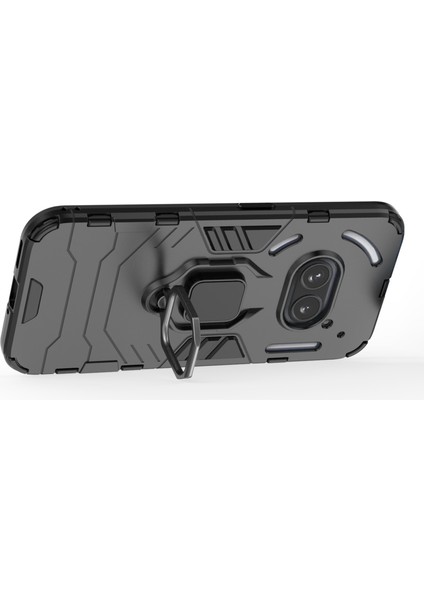 Nothing Telefon (2A) Plus/telefon (2A) Kılıfı Pc+Tpu Düşmeye Dayanıklı Kickstand Cep Telefonu Kabuğu-Siyah (Yurt Dışından) modelleri