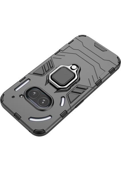 Nothing Telefon (2A) Plus/telefon (2A) Kılıfı Pc+Tpu Düşmeye Dayanıklı Kickstand Cep Telefonu Kabuğu-Siyah (Yurt Dışından) indirimleri