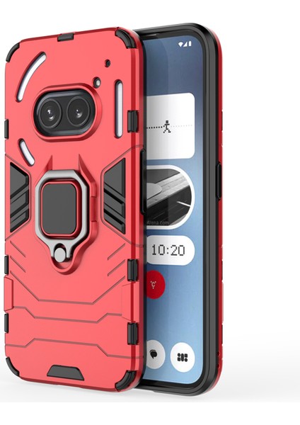 Nothing Telefon (2A) Plus/telefon (2A) Kılıfı Pc+Tpu Düşmeye Dayanıklı Kickstand Cep Telefonu Kabuğu-Siyah (Yurt Dışından)