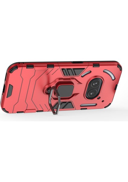 Nothing Telefon (2A) Plus/telefon (2A) Kılıfı Pc+Tpu Düşmeye Dayanıklı Kickstand Cep Telefonu Kabuğu-Siyah (Yurt Dışından) modelleri