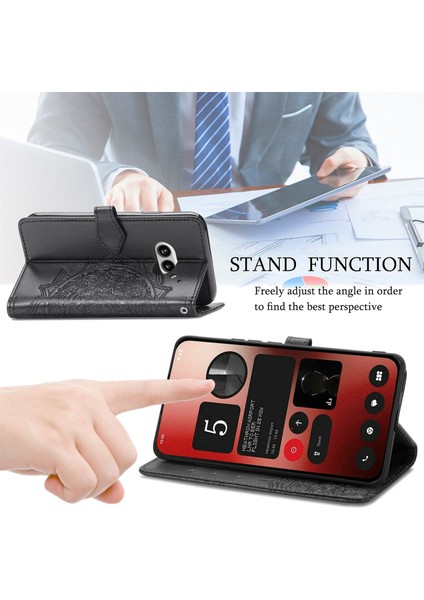 Nothing Telefon (2A) Plus/telefon (2A) Kılıfı Pu Deri Mandala Desenli Katma Kapaklı Cüzdan Telefon Kapağı-Gri (Yurt Dışından) fırsatları