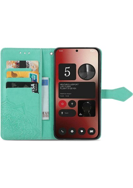 Nothing Telefon (2A) Plus/telefon (2A) Kılıfı Pu Deri Mandala Desenli Katma Kapaklı Cüzdan Telefon Kapağı-Gri (Yurt Dışından) fiyatları