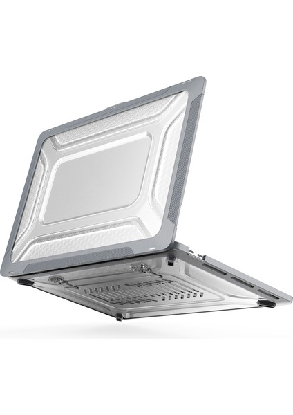 MacBook Pro 16 INÇ(2019)A2141 Laptop Kılıfı Için Çift Katmanlı Sert Pc Yumuşak Tpu Kabuk Kılıfı, Kickstand-Gri (Yurt Dışından)