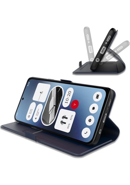 Nothing Telefon (2A) Plus/telefon (2A) Kılıfı Katlanır Stand Pu Deri Şok Emici Telefon Kapağı-Siyah (Yurt Dışından) fırsatları