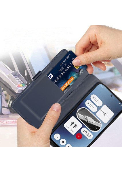 Nothing Telefon (2A) Plus/telefon (2A) Kılıfı Katlanır Stand Pu Deri Şok Emici Telefon Kapağı-Siyah (Yurt Dışından) indirimleri