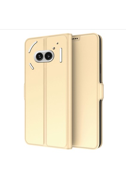 Nothing Telefon (2A) Plus/telefon (2A) Kılıfı Katlanır Stand Pu Deri Şok Emici Telefon Kapağı-Siyah (Yurt Dışından)
