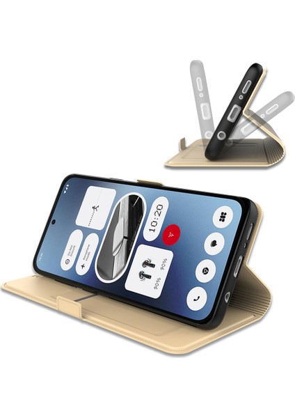 Nothing Telefon (2A) Plus/telefon (2A) Kılıfı Katlanır Stand Pu Deri Şok Emici Telefon Kapağı-Siyah (Yurt Dışından) fırsatları