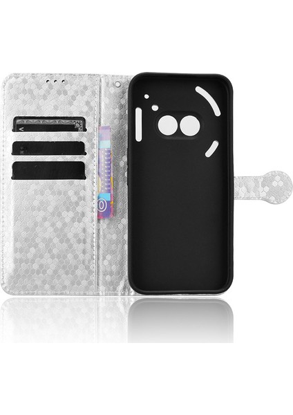 Nothing Telefon (2A) Plus/telefon (2A) Cüzdan Kılıfı Nokta Baskılı Manyetik Kapanan Telefon Kapağı-Koyu Mavi (Yurt Dışından)