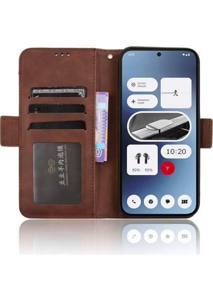 Nothing Telefon (2A) Plus/telefon (2A) Deri Kılıf Çoklu Kart Yuvaları Manyetik Kapaklı Telefon Kapağı-Kahverengi (Yurt Dışından)