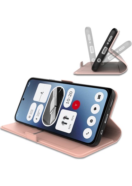Nothing Telefon (2A) Plus/telefon (2A) Kılıfı Katlanır Stand Pu Deri Şok Emici Telefon Kapağı-Siyah (Yurt Dışından) fırsatları