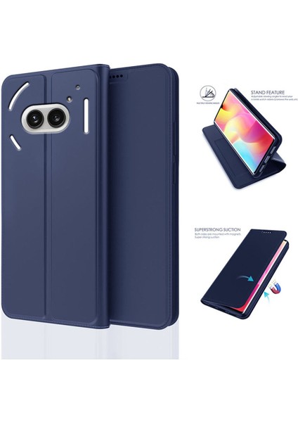 Nothing Telefon (2A) Plus/telefon (2A) Kılıf Deri Kapaklı Stand Telefon Kapağı Gizli Manyetik Adsorpsiyon-Siyah (Yurt Dışından) fiyatları