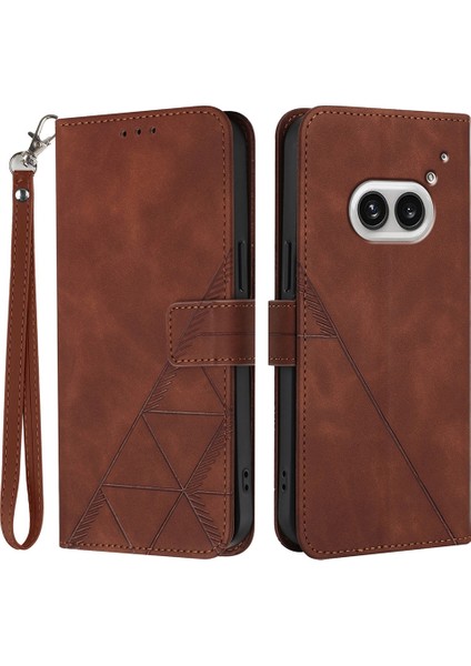 Nothing Telefon (2A) Plus/telefon (2A) El Askılı Deri Kılıf Cüzdan Standlı Telefon Kapağı-Safir (Yurt Dışından)