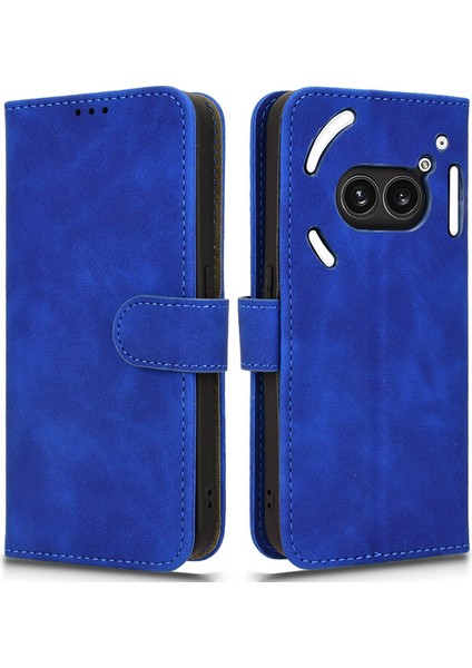 Nothing Telefon (2A) Plus/telefon (2A) Cüzdan Kılıf Skin-Touch Katlanır Standlı Deri Telefon Kılıfı-Siyah (Yurt Dışından)